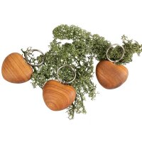 Cherry wood key ring in a heart shape | 40x34x20mm
