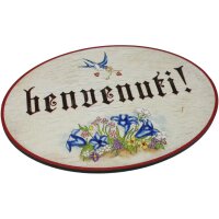 Antique wooden door signs in Italian - birch plywood