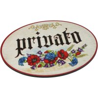 Antique wooden door signs in Italian - birch plywood