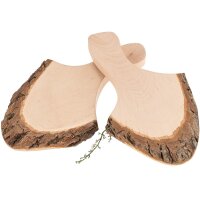 Servierbrett mit Griff & Rinde aus FSC® Erlenholz...