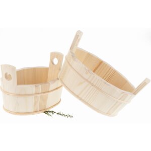 Ovale Wannen fassgebunden aus Fichtenholz - Handgefertigt 22 x 12 x 14,5 cm