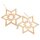 Schneeflocke Sterne durchbrochen aus Nadel Holz mit Goldband- 15 x 1 cm