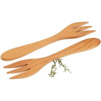 Holz Gabel klein aus FSC® zertifiziertem Kirschholz geölt - Kuchengabel 17 x 3 cm
