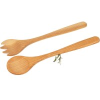 Oiled cherry wood salad servers - 30 cm - Stylish and sustainable