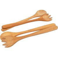 Oiled cherry wood salad servers - 30 cm - Stylish and sustainable
