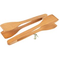 Oiled cherry wood salad tongs - environmentally friendly...