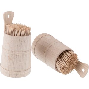 High-quality large toothpick barrel made of beech wood incl. toothpick