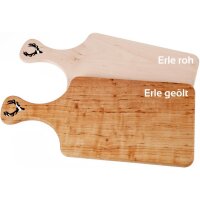Griff Schneidebrett aus FSC® Erle mit Laser Ausschnitt  - Herz