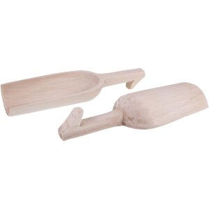 Large flour scoop made of lime wood - Hand-carved - 40 cm