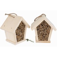 Natural wild bee hotel / insect house made of spruce wood...