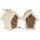 Natural wild bee hotel / insect house made of spruce wood with reed tubes