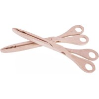 Servierschere aus massivem Buchenholz - 28 cm lang