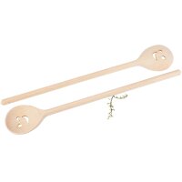 Wooden cooking spoon made of beech wood 30 cm with smiley...