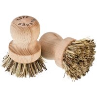 Beech wood cup brush with pressure - Ø: 6.5 cm -...