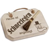 Türschild - 12 x 8 cm - "Schneefegen"