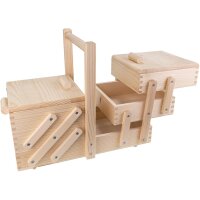 Wooden sewing box made of spruce - Lacquered, spacious...