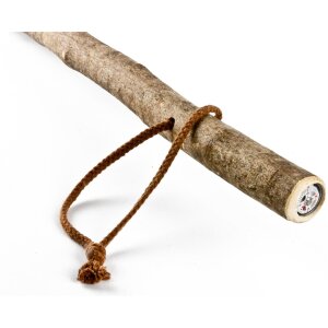 Shepherds stick with natural bark and compass - walking stick to discover nature 85 cm