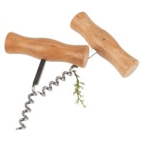Wooden corkscrew with beech wood handle
