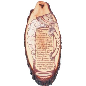 Rindenscheibe 35 cm - "Trinkordnung"