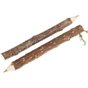 Haselnuss Holz Ast Kugelschreiber mit Rinde - Ein Stück Natur in Ihrer Hand - ohne Ausfräsung