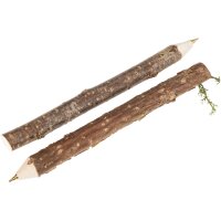 Hazelnut wood branch ballpoint pen with bark - A piece of...