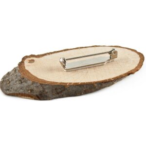 Rustikales Namensschild - Rindenscheibe ca. 6-9 cm mit Anstecknadel