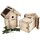 Tit nesting box with natural brushwood roof cover | 30mm entrance hole