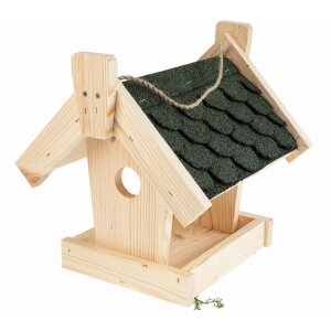 Praktisches Vogelhaus aus Fichtenholz zum Aufhängen - Wetterfestes Bitumendach
