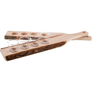 Rustic alder schnapps bar with 4 schnapps glasses