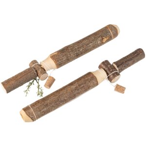 Handmade wooden cork popper with bark | Plop gun