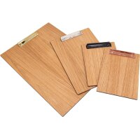 Holz Klemmbrett aus Eiche FSC® lackiert DIN A4 Sonderformat - Briefklemme Schwarz -
