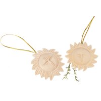 Hand-carved Christmas tree decoration | Sun made of lime...