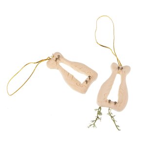 Handgeschnitzter Weihnachtsbaumschmuck | Harfe aus Lindenholz