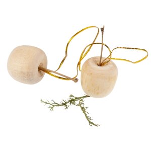 Hand-carved Christmas tree ornament | Apple made of lime wood