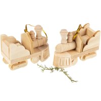 Hand-carved Christmas tree decoration | Locomotive made...