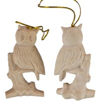 Hand-carved Christmas tree decoration | Owl made of lime...