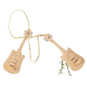 Hand-carved Christmas tree decoration | Guitar made of lime wood