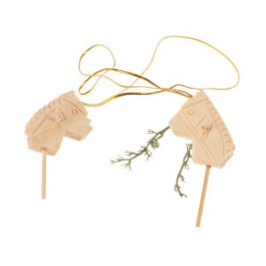 Hand-carved Christmas tree ornament | hobby horse made of lime wood