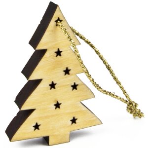 Weihnachts Anhänger - Erle geölt - Tannenbaum